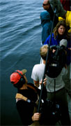 Nancy Black being inteviewed by BBC, photo by Peggy Stap